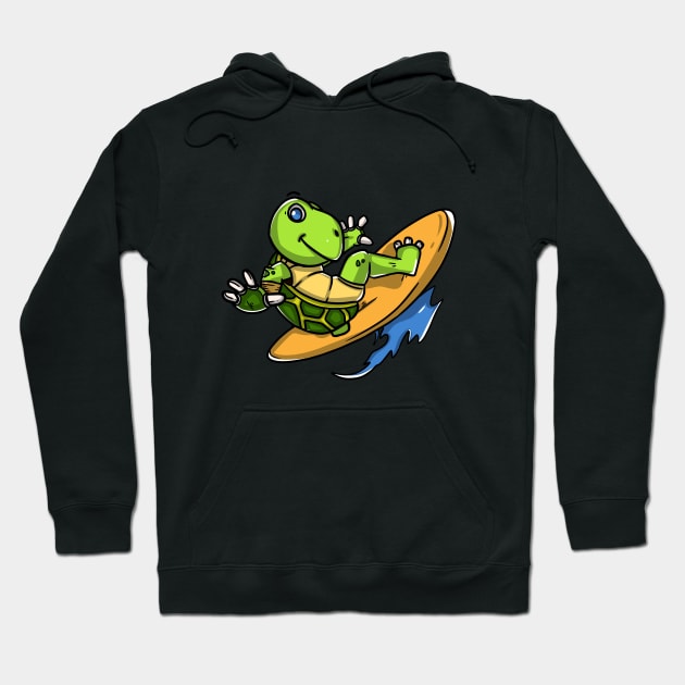 Turtle Surfing Hoodie by LetsBeginDesigns